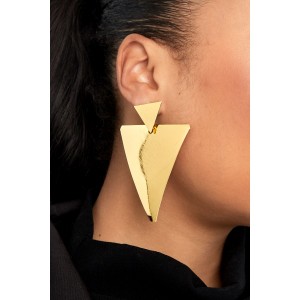 Σκουλαρίκια διπλό τρίγωνο χρυσά
