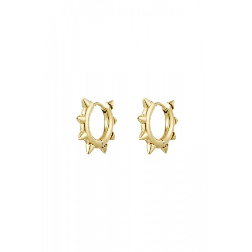 Σκουλαρίκια κρικάκια ατσάλινα με καρφιά Χρυσό