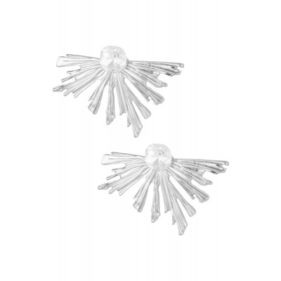 Σκουλαρίκια ακτίνες με στρας  Ασημί