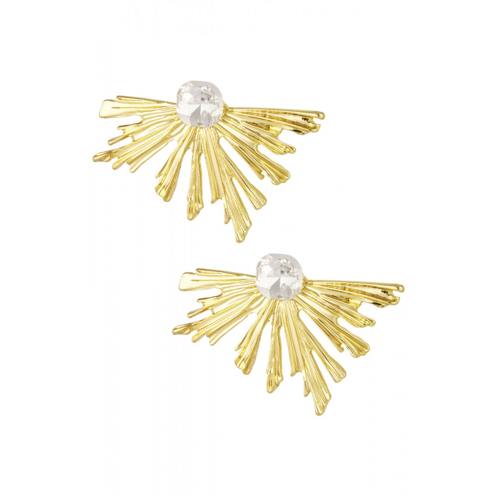 Σκουλαρίκια ακτίνες με στρας  Χρυσό