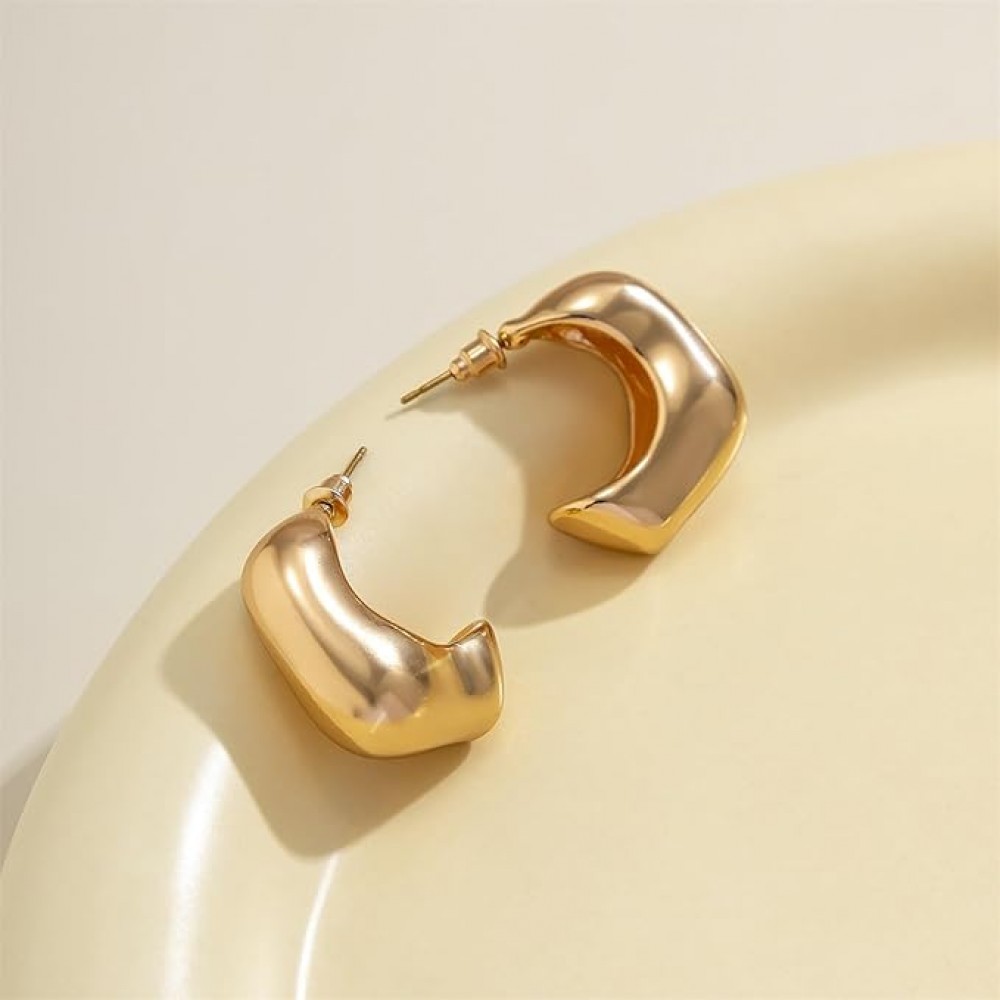 Σκουλαρίκια μικρές σταγόνες τετράγωνες - χρυσό