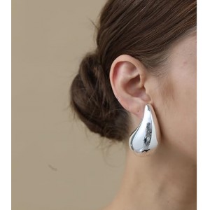 Σκουλαρίκια μεγάλες σταγόνες drops - ασημί
