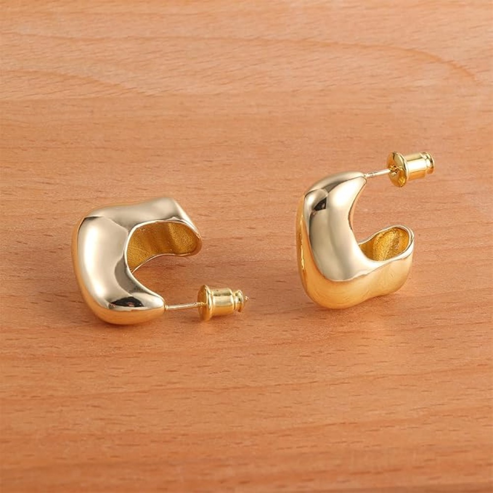 Σκουλαρίκια μικρές σταγόνες τετράγωνες - χρυσό