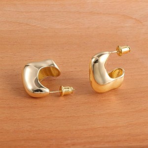 Σκουλαρίκια μικρές σταγόνες τετράγωνες - χρυσό