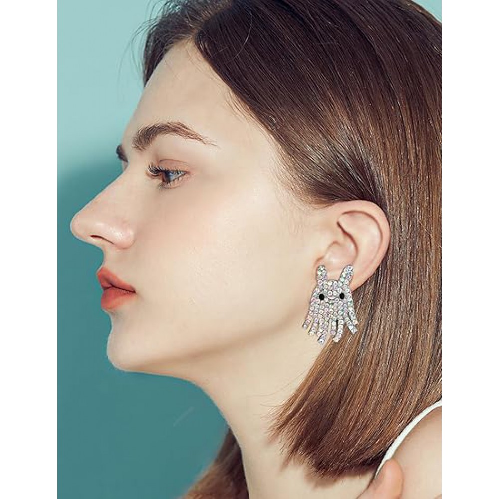 Καρφωτά Σκουλαρίκια Kawaii ζωάκια με στράς 