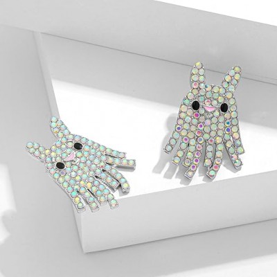 Καρφωτά Σκουλαρίκια Kawaii ζωάκια με στράς 