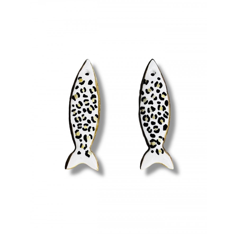 Σκουλαρίκια καρφωτά χειροποίητα σε σχήμα ψάρι -χρυσό 