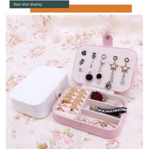 Μπιζουτιέρα - κοσμηματοθήκη ταξιδιού για σκουλαρίκια δαχτυλίδια ΡΟΖ