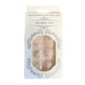 Press on ψεύτικα νύχια ποδιών ροζ tie dye marble effect