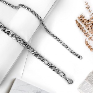 Σετ δώρου 2 unisex ατσάλινα βραχιόλια αλυσίδα