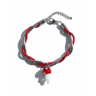 Μαρτάκι με αλυσίδα και γυάλινο μανιτάρι 