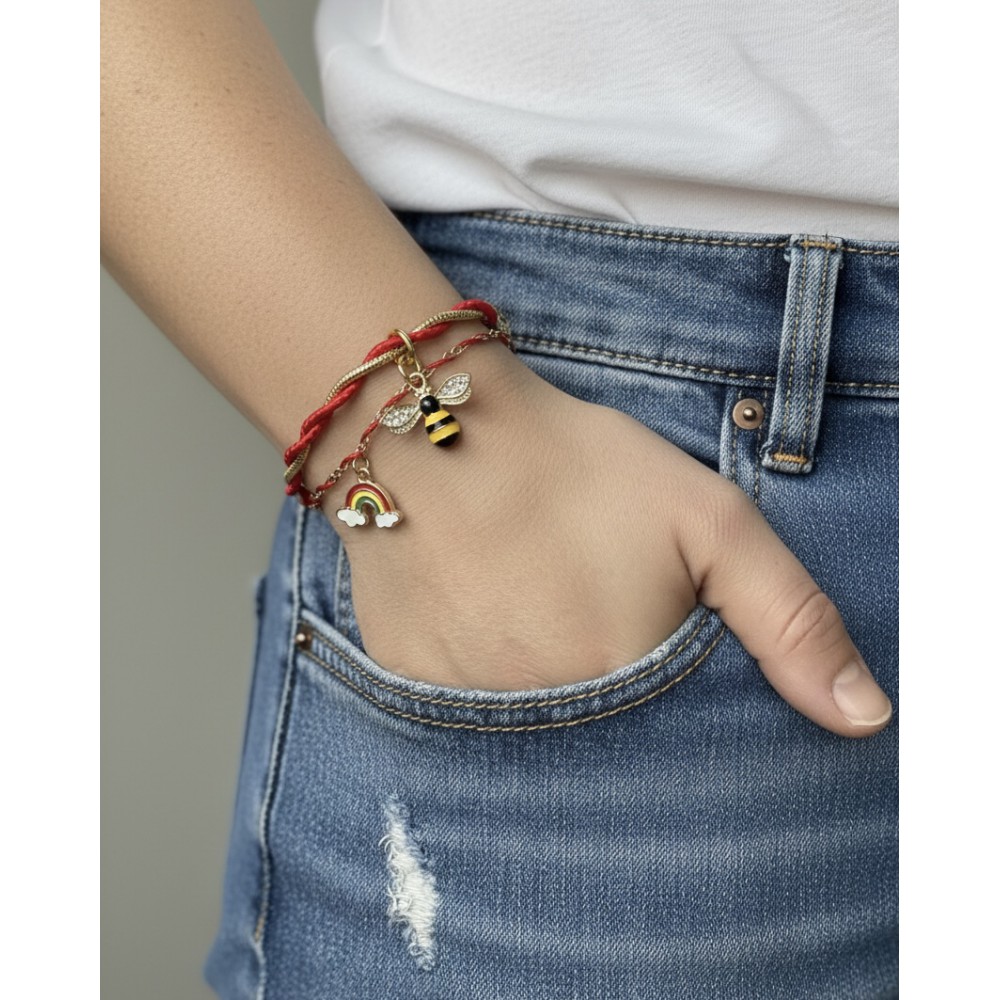 Μαρτάκι με αλυσίδα και ουράνιο τόξο χρυσό 