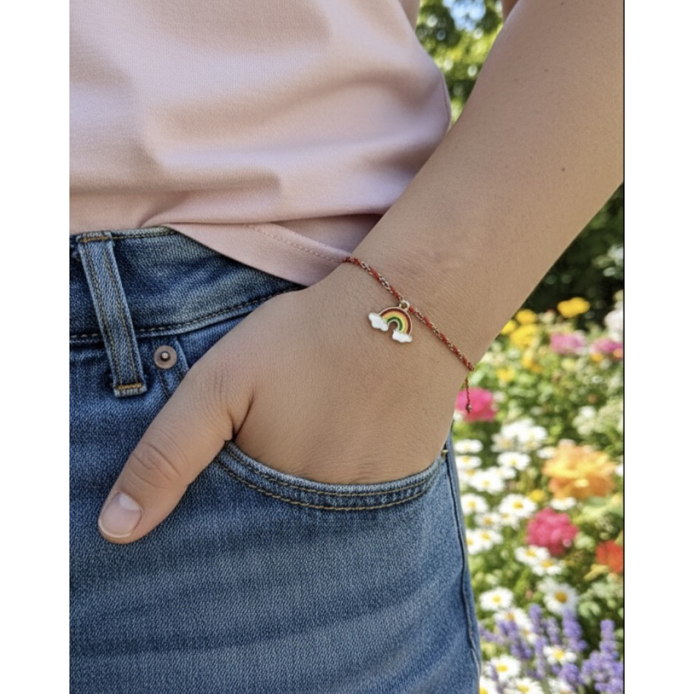 Μαρτάκι με αλυσίδα και ουράνιο τόξο χρυσό 