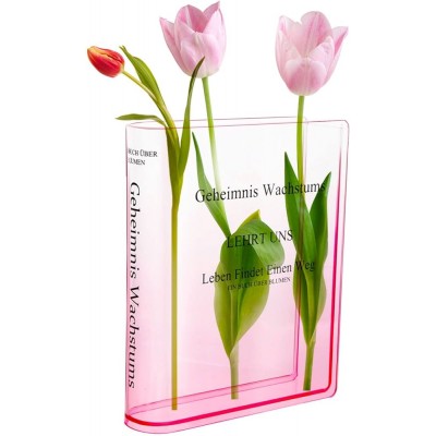 Διακοσμητικό βάζο σε σχεδιο βιβλίο απο Plexiglass Ροζ διαφανές