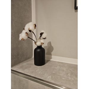 Σετ δύο μικρά κεραμικά διακοσμητικά βαζάκια για αποξηραμένα άνθη - μαύρο ματ