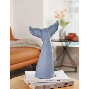 Διακοσμητικό κεραμικό βάζο εμπνευσμένο από τον ωκεανό ουρά φάλαινας μπλε