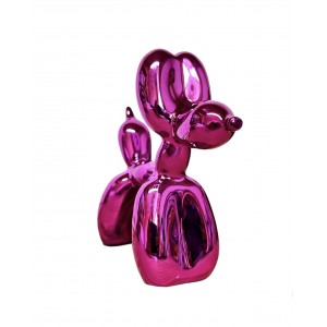 Balloon dog διακοσμητικό κεραμικό σκυλάκι μωβ μεταλιζέ 