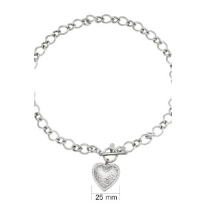 Κολιέ κοντο χοντρή αλυσίδα με καρδιά - ασημί