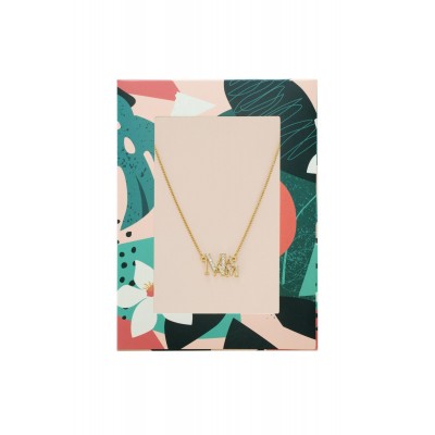 Κολιέ που γράφει "ΜΑΜΑ" με στρας - χρυσό