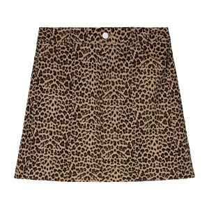 Κοντή τζιν φούστα animal print λεοπάρ