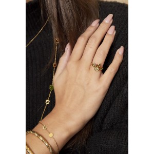 Δαχτυλίδι κορώνα με ζιργκόν κόκκινα και πράσινα