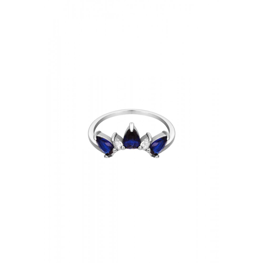 Δαχτυλίδι κορώνα με ζιργκόν λευκό μπλε