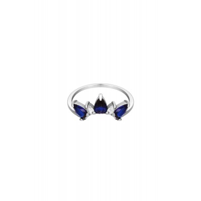 Δαχτυλίδι κορώνα με ζιργκόν λευκό μπλε