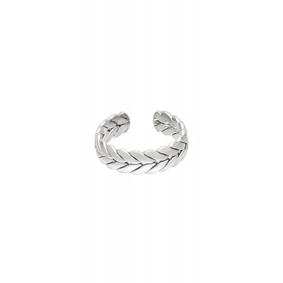 Δαχτυλίδι βέρα πλεξούδα από ατσάλι ασημί