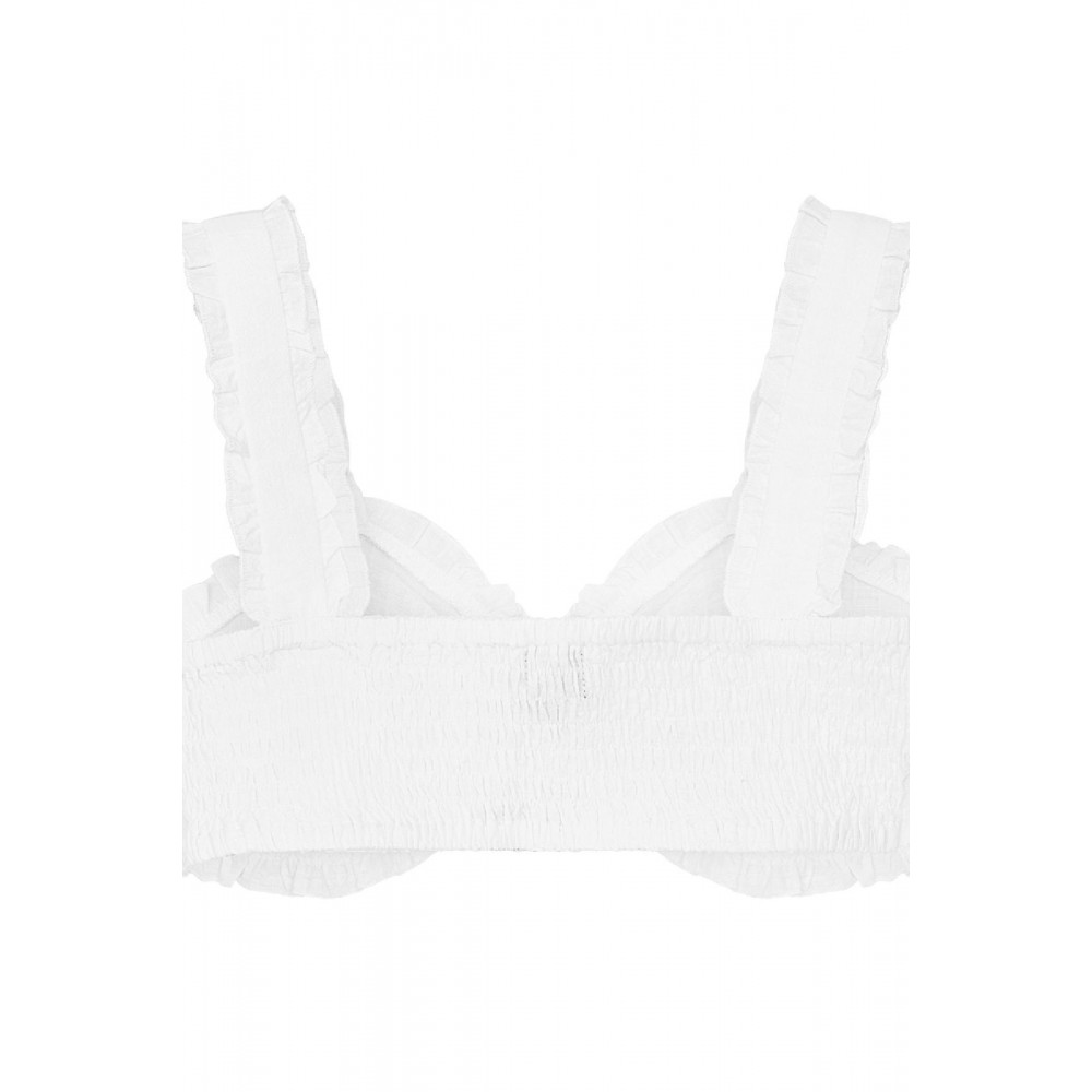 Girly Crop top με ανοιγμα oval cut out - λευκό