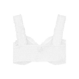 Girly Crop top με ανοιγμα oval cut out - λευκό